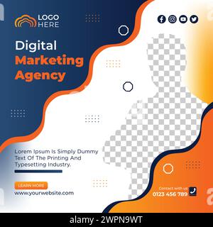 digital marketing corporate business Social Media Post Design. business Social Media Promotional Post Template Corporate Advertising Social Media Post Stock Vector