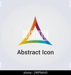 Abstract Icon Logo Design Primary Shapes Triangle Star Circle Clover Ribbon Miscellaneous Communications Network Rainbow Colors Vector Stock Vector