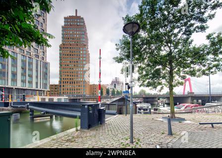 Wijnhaven district, modern urban architecture, high-rise building, house facade, architecture, city view, Rotterdam, Netherlands, Stock Photo