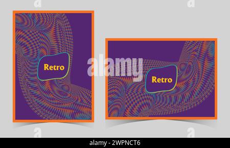 Groovy hippie 70s backgrounds Retro 60s Checkered background with rainbow color. Vintage style 80s wallpaper with stripes. vintage striped backgrounds Stock Vector