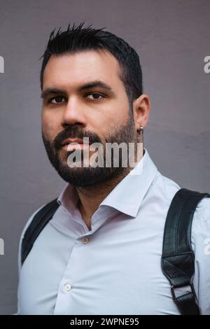 Confident businessman wearing a crisp white shirt and a striking red
