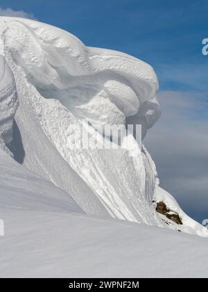 Snowshoe hike on the Hauser Kaibling in the Schladminger Tauern. Stock Photo