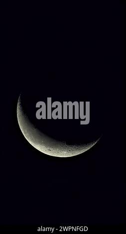 Waning Crescent Moon Stock Photo
