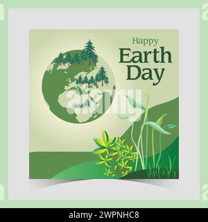 Earth Day social media post. Environmental problems and environmental protection. Mother Earth Day web banner template. Happy World Earth Day Stock Vector