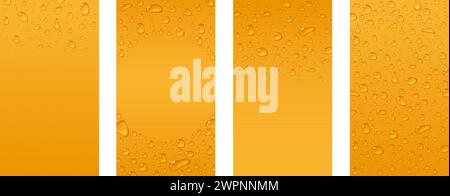 Set of yellow water drops story backgrounds. Stock Vector