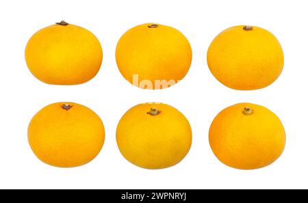 yellow tangerine path isolated on white Stock Photo