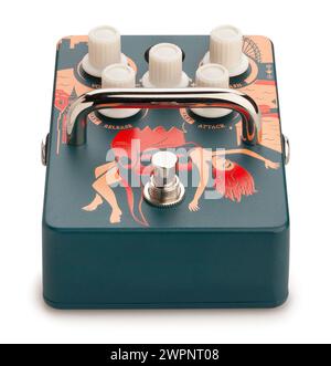guitar compressor pedal path isolated on white Stock Photo