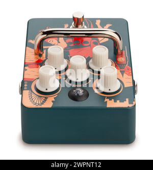 guitar compressor pedal path isolated on white Stock Photo