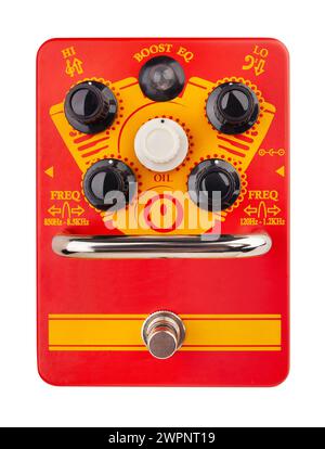 guitar eq pedal path isolated on white top view Stock Photo