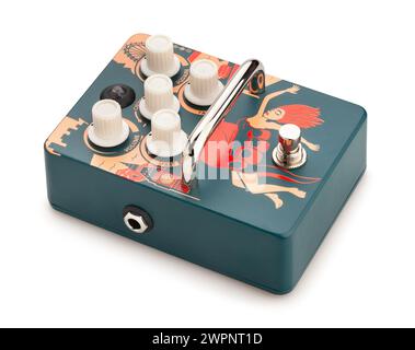 guitar compressor pedal path isolated on white Stock Photo