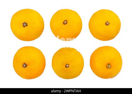 yellow tangerine path isolated on white Stock Photo