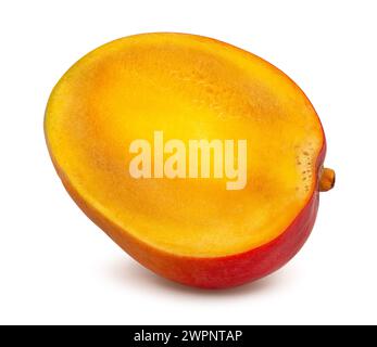sliced mango path isolated on white Stock Photo