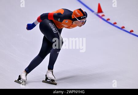 Jutta Leerdam from the Netherlands in the women's 500 meters at the ...