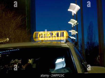 Cab light at cab rank, Munich, Bavaria, Germany Stock Photo
