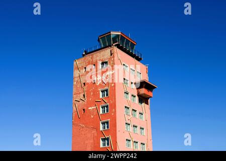 Tower of the old Munich Airport Riem before restauration ca 2008, Munich, Bavaria, Germany Stock Photo