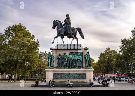 Equestrian statue of King Frederick William III on the Heumarkt in Cologne, North Rhine-Westphalia, Germany Stock Photo