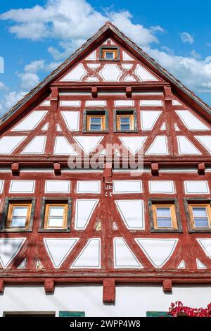 Nehren, district of Tübingen, half-timbered gable on the house at Hauchlinger Straße 27, dated 1610 Stock Photo