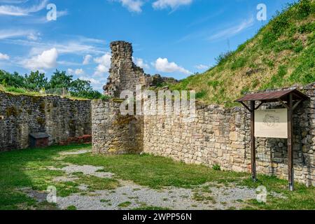 The ruins of Schaumburg Castle, also known as Schaumberg, are located to the west of Schalkau (Sonneberg district) in Thuringia. It was the ancestral seat of the noble Schaumberg family. Stock Photo