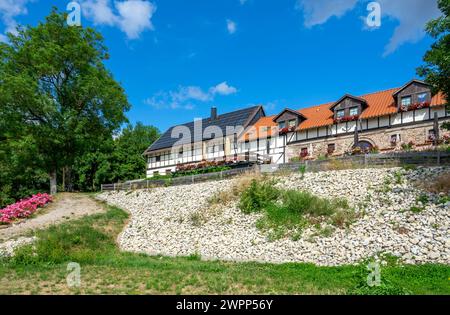 The ruins of Schaumburg Castle, also known as Schaumberg, are located to the west of Schalkau (Sonneberg district) in Thuringia. It was the ancestral seat of the noble Schaumberg family. Stock Photo