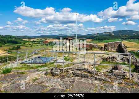 The ruins of Schaumburg Castle, also known as Schaumberg, are located to the west of Schalkau (Sonneberg district) in Thuringia. It was the ancestral seat of the noble Schaumberg family. Stock Photo