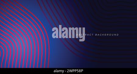Abstract geometric lines dark blue glowing background. stripe line art design. diagonal banner corner lines. Modern style shiny blue banner background Stock Vector