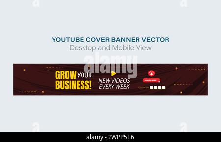 channel art cover. cover banner. modern, and creative channel banner. channel art, cover design, header art photo, and social media platform header Stock Vector