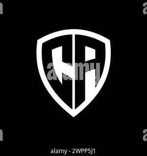 CA monogram logo with bold letters shield shape with black and white ...