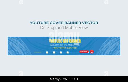 channel art cover. cover banner. modern, and creative channel banner. channel art, cover design, header art photo, and social media platform header Stock Vector