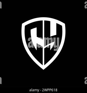 CY monogram logo with bold letters shield shape with black and white ...