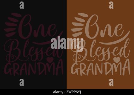 Grandma Shirt, Gift For Grandma, Best Grandma, Grandma Heart Shirt, Custom Grandma T Shirt, Promoted To Grandma, New Grandma Shirt, Blessed Mama Shirt Stock Vector