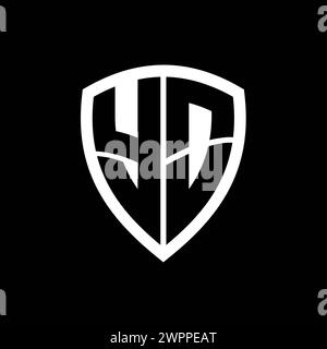 YO monogram logo with bold letters shield shape with black and white ...