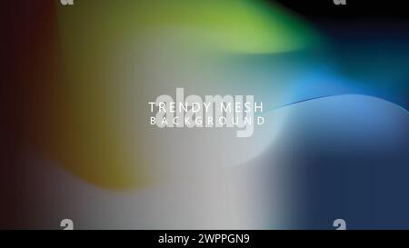 abstract mesh web banner trendy background. soft holographic gradient abstract banner vector illustration for header, landing page, and poster Stock Vector