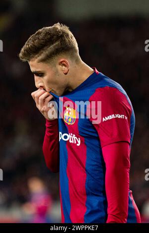 Barcelona, Spain. 8th Mar, 2024. Fermin (FC Barcelona) is pictured during La Liga football match between FC Barcelona and RCD Mallorca, at Lluis Companys Stadium in Barcelona, Spain, on March 8, 2024. Foto: Siu Wu. Credit: dpa/Alamy Live News Stock Photo
