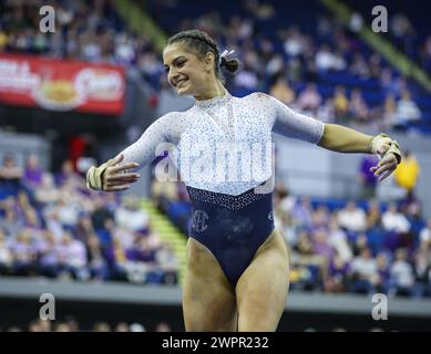 Baton Rouge, LA, USA. 8th Mar, 2023. Auburn's Cassie Stevens competes on the floor exercise during the LSU Purple and Gold Classic collegiate woman's gymnastics meet at the River Center in Baton Rouge, LA. Kyle Okita/CSM (Credit Image: © Kyle Okita/Cal Sport Media). Credit: csm/Alamy Live News Stock Photo