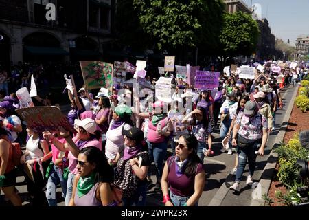 Mexico City, Mexico. 8th Mar, 2024. Women take part during International Women's Day demonstration to protest agains femicides. hundreds of women join protests around the world to commemorate International Women Day. on March 8, 2024 in Mexico City, Mexico (Credit Image: © Luis Barron/eyepix via ZUMA Press Wire) EDITORIAL USAGE ONLY! Not for Commercial USAGE! Stock Photo