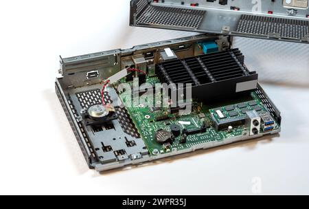 computer motherboard with large heatsink for cooling the processor ...