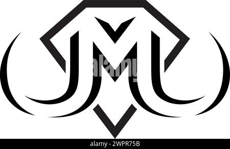 Letter M Shaped like Mammoth Tusks Stock Vector
