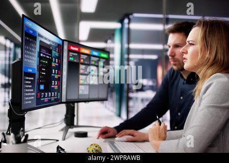 Digital Scrum Agenda Schedule And Gantt Chart Software Stock Photo