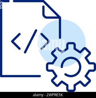 Web development tools. Settings HTML code. Pixel perfect, editable stroke vector icon Stock Vector