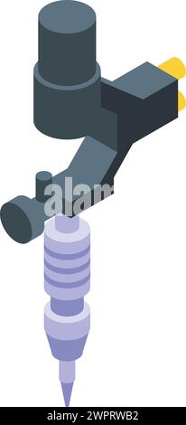 Tattoo machine needle icon isometric vector. Person art. Ink adult person Stock Vector