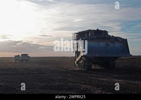 Israeli D9 armored military bulldozers return from central Gaza amid ...