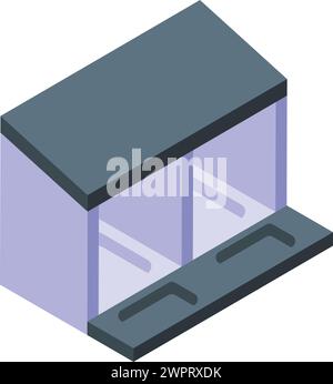 Chicken farm box icon isometric vector. Egg hen stable. Worker factory fowl Stock Vector
