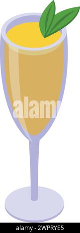 Alcoholic cocktail icon isometric vector. Summer drink lime. Alcohol glass Stock Vector