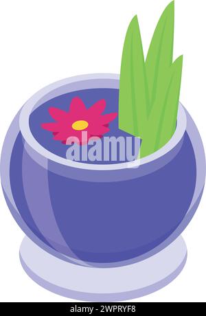 Drink party alcoholic icon isometric vector. Glass ice bar. Colorful menu Stock Vector