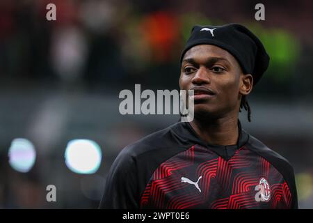 Milan, Italy. 07th Mar, 2024. Rafael Leao of AC Milan looks on during UEFA Europa League 2023/24 Round of 16 - 1st leg football match between AC Milan and SK Slavia Praha at San Siro Stadium, Milan, Italy on March 07, 2024 Credit: Independent Photo Agency/Alamy Live News Stock Photo