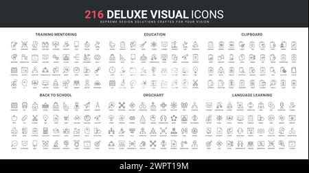 Knowledge organization linear icons set. Cataloging, Indexing, Taxonomy ...