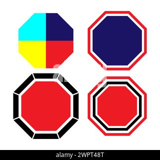 Geometric octagon shapes vector for teachers and students. Stock Vector