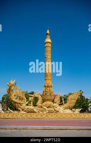 Thung Sri Mueang Monument of the Candle Festival in city Udon Ratchathani and Province Ubon Ratchathani in Thailand. Thailand, Ubon Ratchathani, Novem Stock Photo