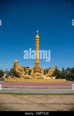 Thung Sri Mueang Monument of the Candle Festival in city Udon Ratchathani and Province Ubon Ratchathani in Thailand. Thailand, Ubon Ratchathani, Novem Stock Photo