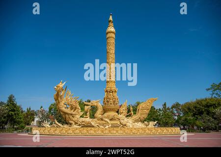 Thung Sri Mueang Monument of the Candle Festival in city Udon Ratchathani and Province Ubon Ratchathani in Thailand. Thailand, Ubon Ratchathani, Novem Stock Photo